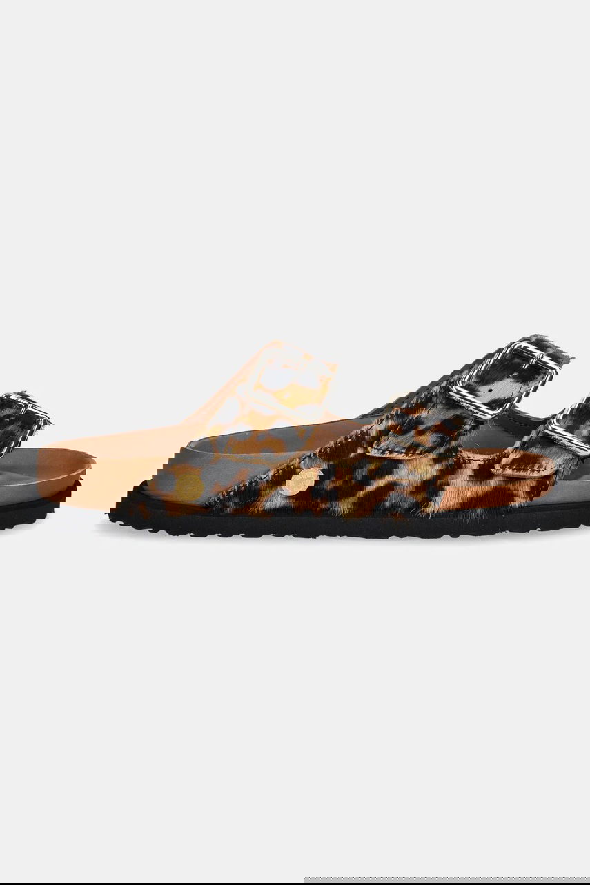 Кецове и обувки Birkenstock Leopard Print Buckled Sandals 1774 Arizona FUR Кафяво | 1031699, 1