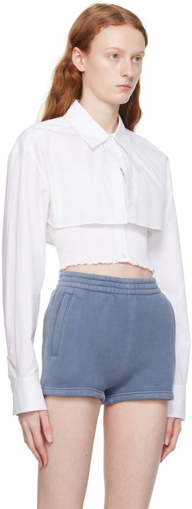 Риза Alexander Wang Layered Cropped Shirt Бяло | 4WC3231407, 1