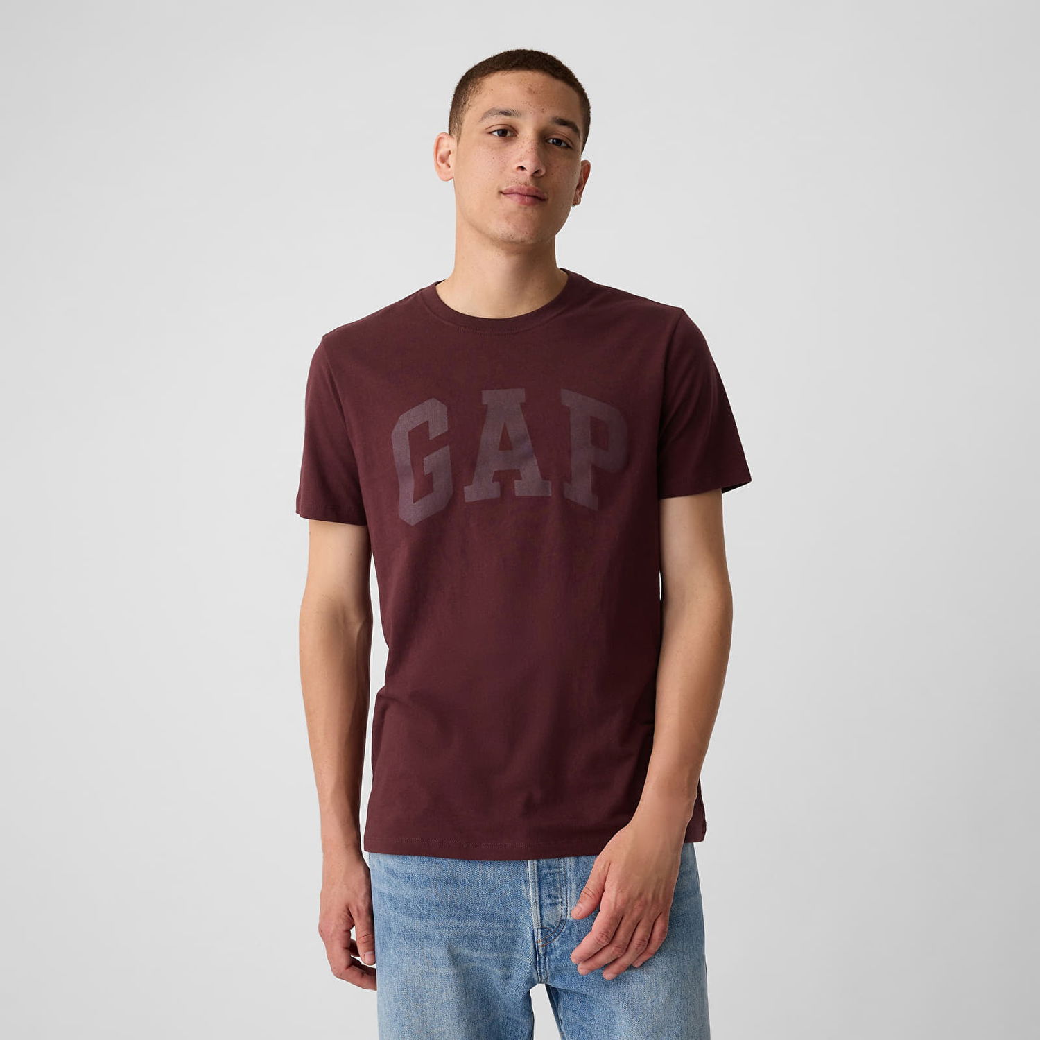 Тениска GAP T-shirt Logo Tee Noir Red XS Кафяво | 856659-17, 0