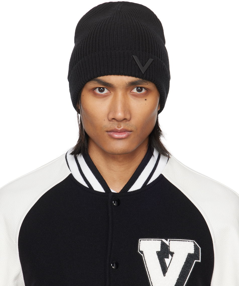 Шапка Valentino Garavani V Appliqué Beanie Черно | 4Y2HB02DWWV, 0