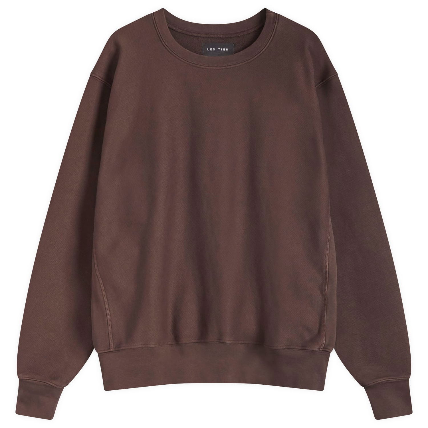 Суитчър LES TIEN Heavyweight Crop Crew Sweat Кафяво | CF-1003-PD-WBN, 1