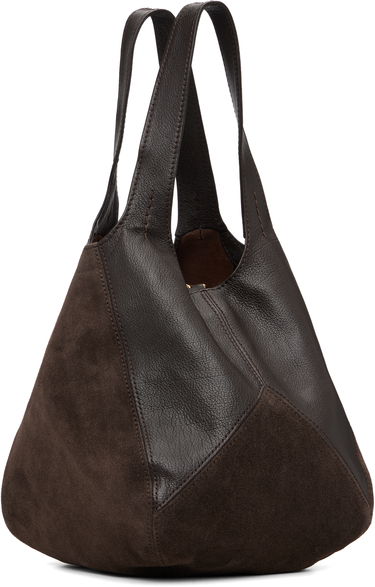 Голяма пазарска чанта CHLOÉ Small 'Chloé' Leather and Suede Balloon Tote Кафяво | CH25WS644Q51, 2