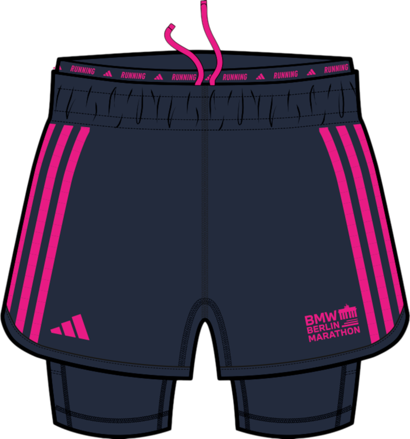 Къси панталони adidas Originals BMW Berlin Marathon 2025 2-in-1 Running Shorts Тъмно синьо | jz6450