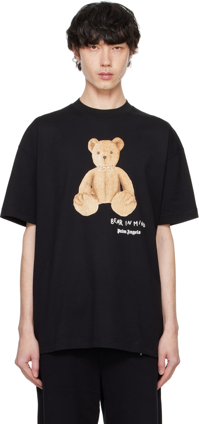 Тениска Palm Angels Bear In Mind Graphic Черно | PMAA001F24JER0101060