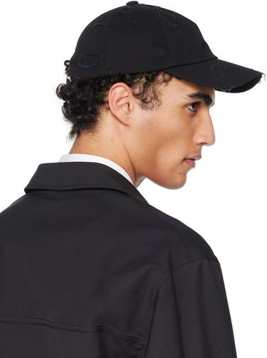 Шапка We11done We11done Destroyed Embroidered Baseball Cap Черно | WD-AH1-25-415-U-BK, 2