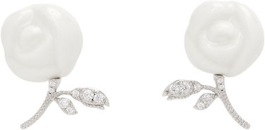 Обеци SHUSHU/TONG YVMIN Edition Ceramic Rose Earrings Бяло | 25645WHT00DLR, 0