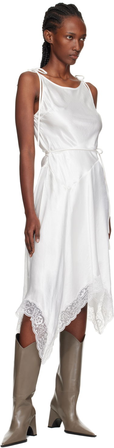 Pокля Acne Studios Acne Studios Satin Lace Midi Dress Бяло | A20862-, 3