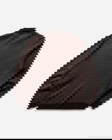 Поло тениска Carhartt WIP Lowis Longsleeve Polo Houndstooth Кафяво | I035395 35MXX, 2