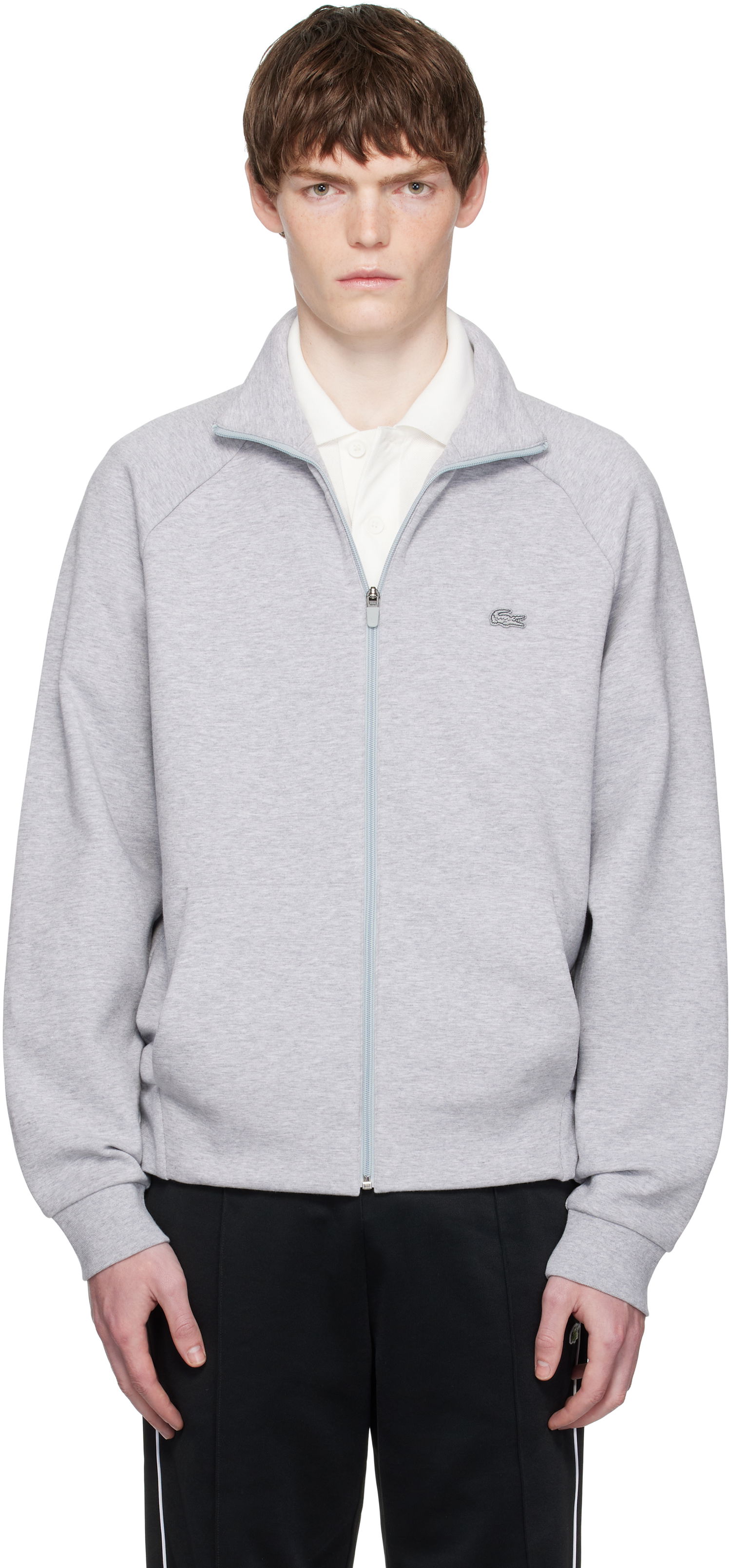 Суитчър Lacoste Lacoste Double Faced Jersey Zip-Up Sweatshirt Сиво | SH9559_CCA, 0