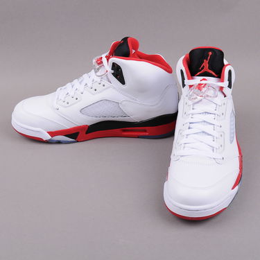 Кецове и обувки Jordan Air Jordan 5 Retro "Fire Red" 2013 Бяло | 136027 120, 2