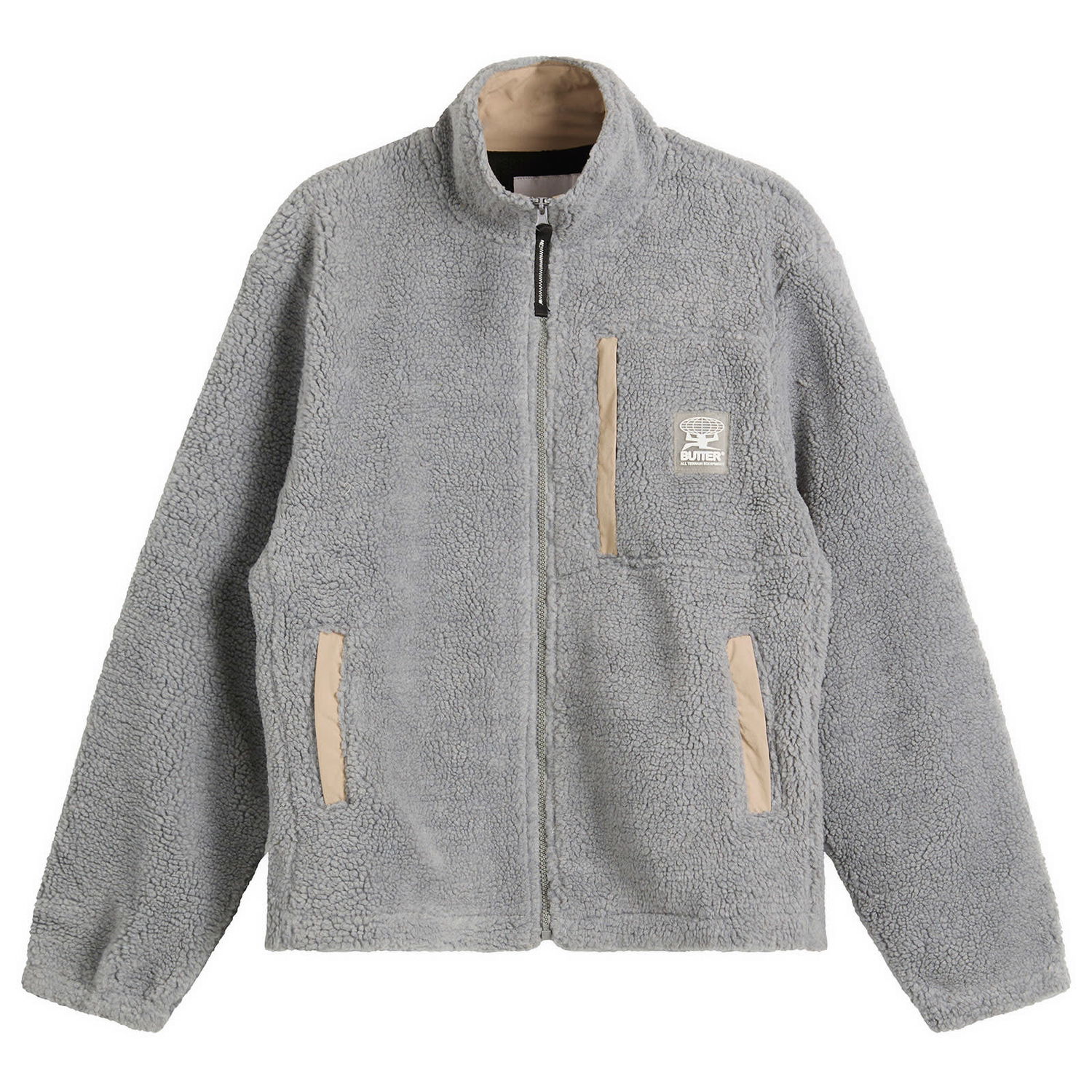 Яке Butter Goods Terrain Highpile Fleece Jacket Сиво | BG254602-GRY, 0