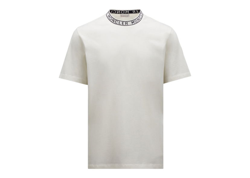 Тениска Moncler Logo Collar T-Shirt Off White Бяло | I10918C000128390T032