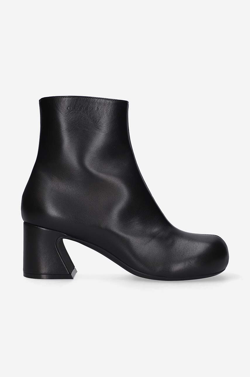 Кецове и обувки Marni Leather Ankle Boots Черно | TCMS008606.P4545, 0