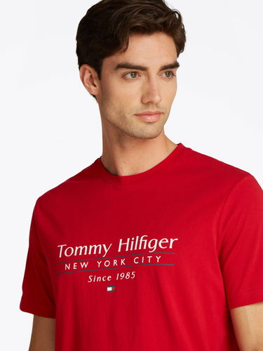 Тениска Tommy Hilfiger Tommy Hilfiger Logo Crew Neck T-Shirt Червено | MW0MW38621XLD, 3