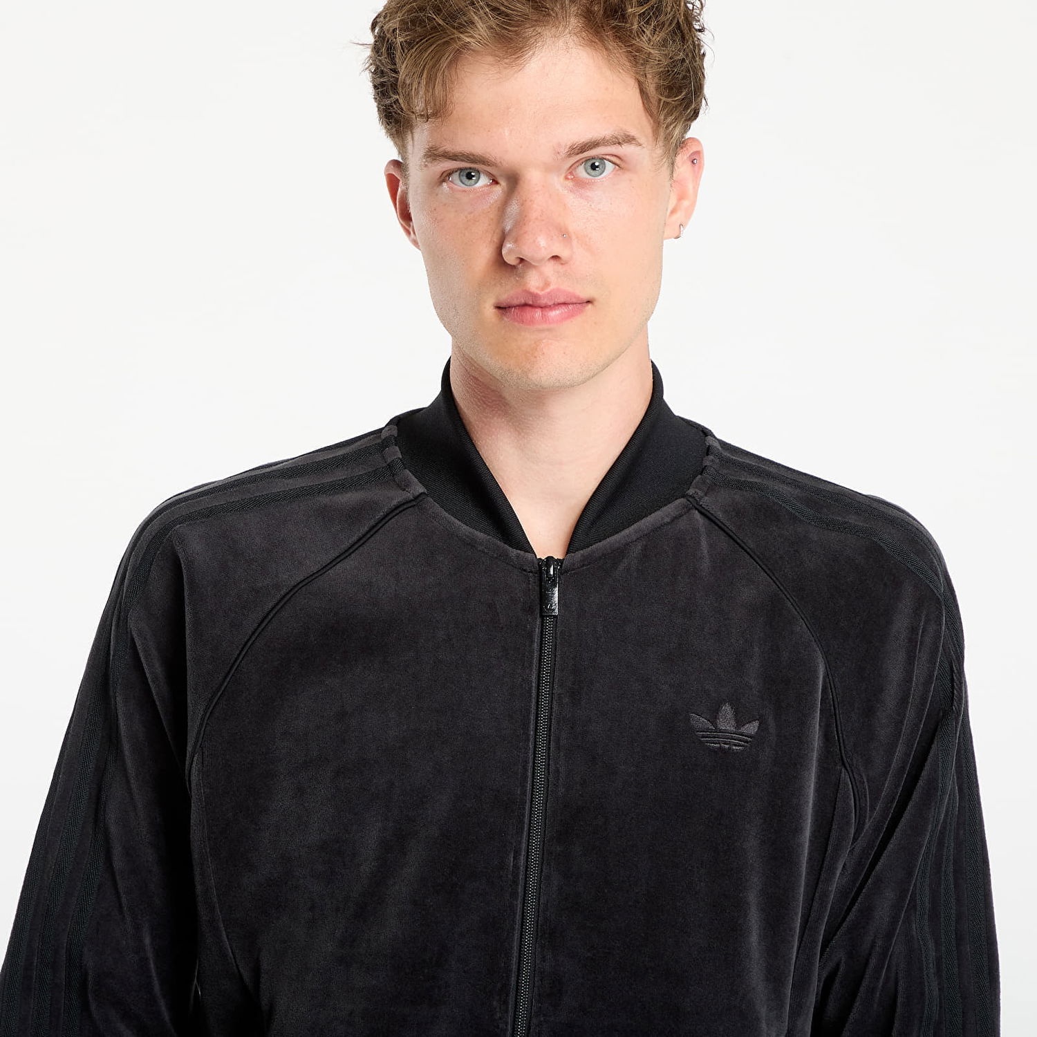 Суитчър adidas Originals Sweatshirt adidas SST Adicolor Velour Track Top Black Черно | JX1559, 1