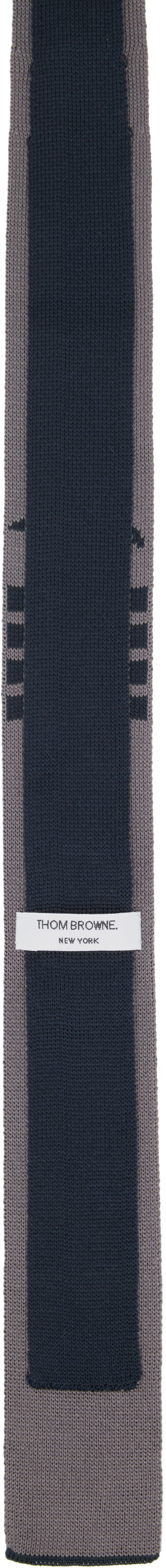 Шал Thom Browne Thom Browne Geese Icon Jacquard Knit Tie Тъмно синьо | MNL077K-Y4003, 1