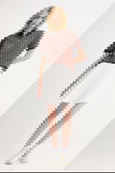 Пола Lacoste Mini Pleated A-Line Skirt with Branded Waistband Бяло | JF1403, 1