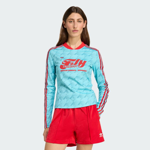 Slim-Fit Long Sleeve Football Jersey with Allover Print