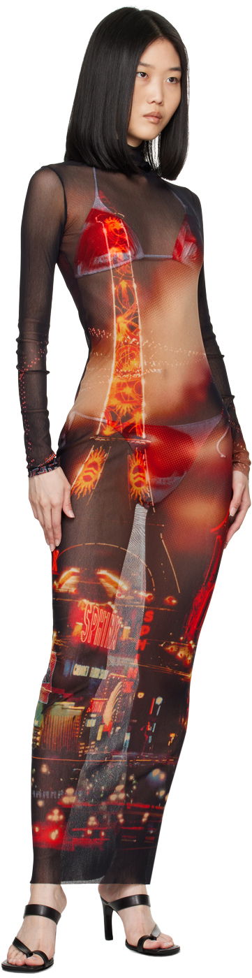 Pокля Jean Paul Gaultier Jean Paul Gaultier 'The Pigalle' Mesh Maxi Dress Многоцветен | 24/30-F-RO247-T552-00301550, 3