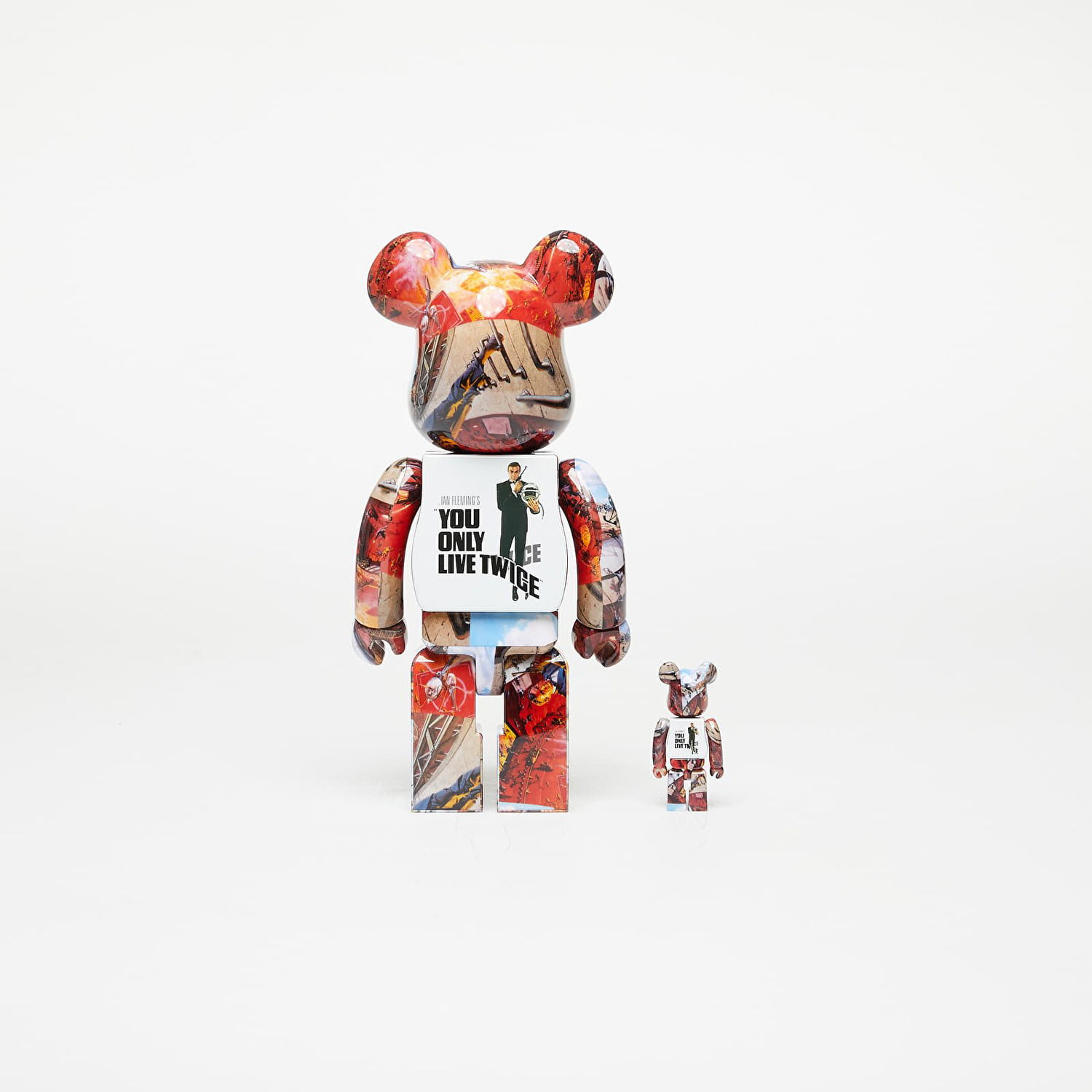Колекционерско Medicom Toy BE@RBRICK 007 YOU ONLY LIVE TWICE 100% & 400% Set Червено | MT_0046, 1