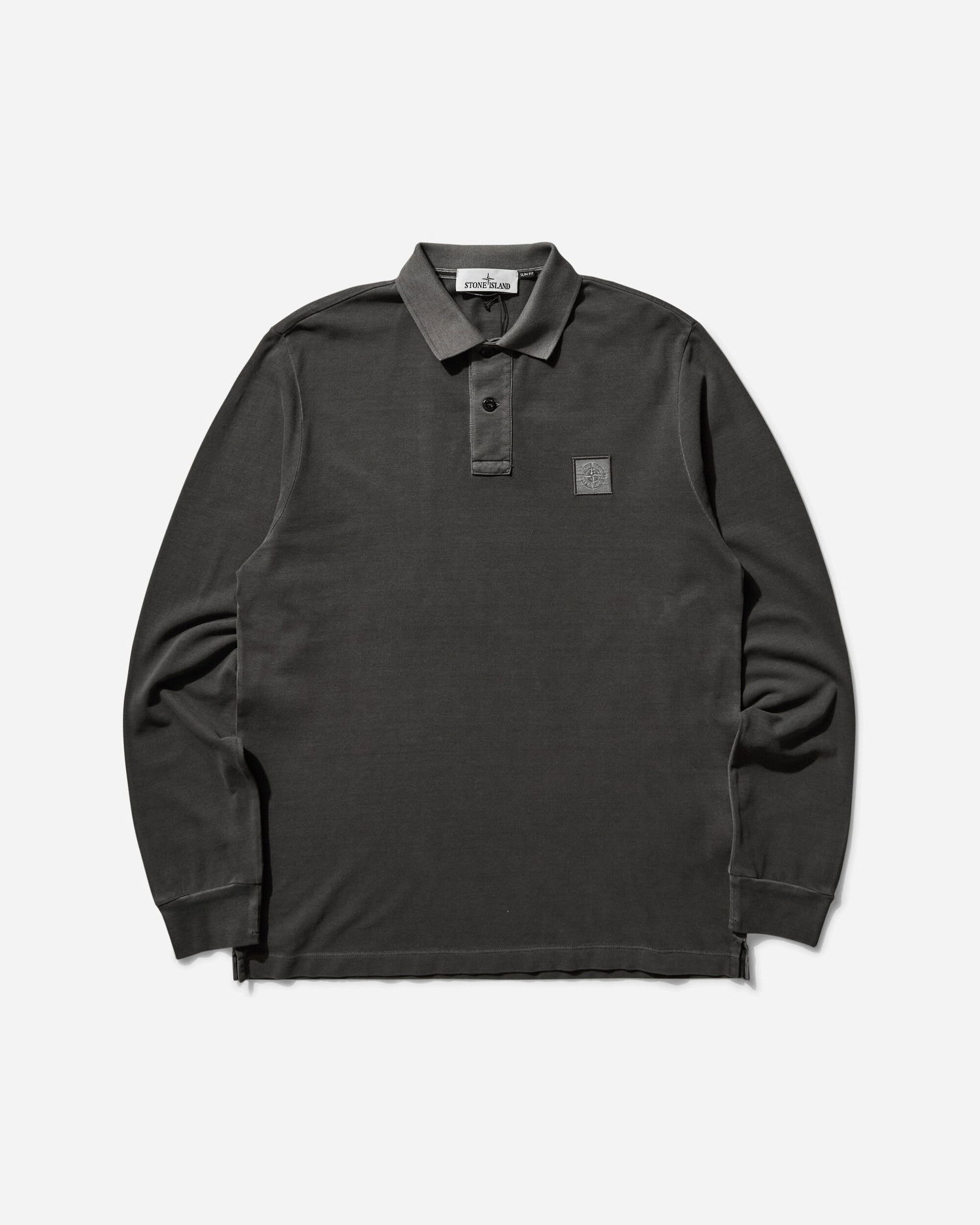 Поло тениска Stone Island Garment Dyed Long Sleeve Polo Черно | K1S15-22002SL-S0067 V0065, 1