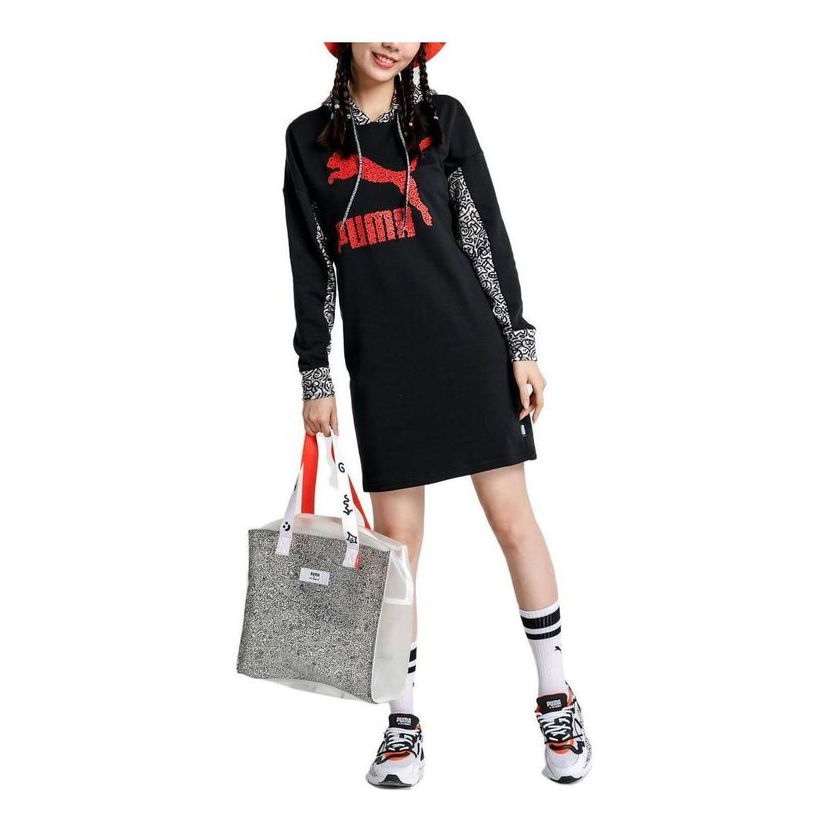 Pокля Puma MR DOODLE Hoodie Dress Черно | 598686-01
