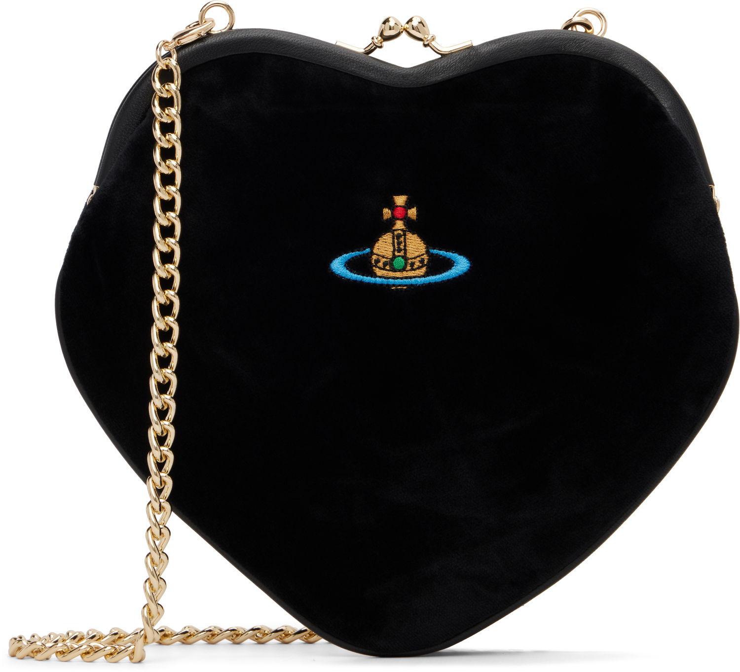 Дамска чанта Vivienne Westwood Vivienne Westwood Belle Heart Frame Bag Черно | 4B01000DW-W00ZL-, 0