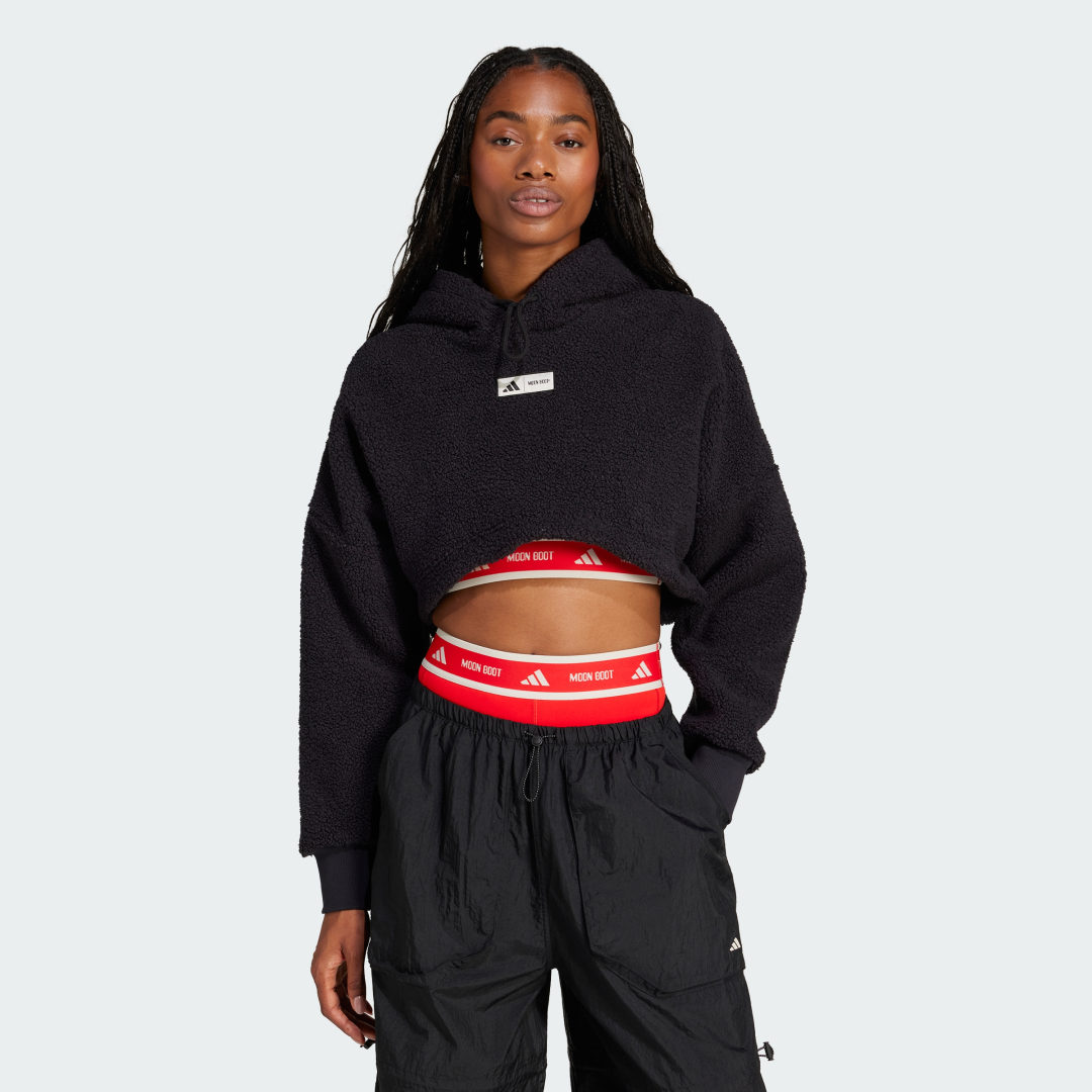 Суитчър adidas Performance MOON BOOT Cropped Fleece Hoodie Черно | IY8049, 0