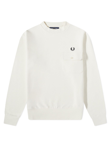 Суитчър Fred Perry Button Down Pocket Sweat Бяло | M3836-560