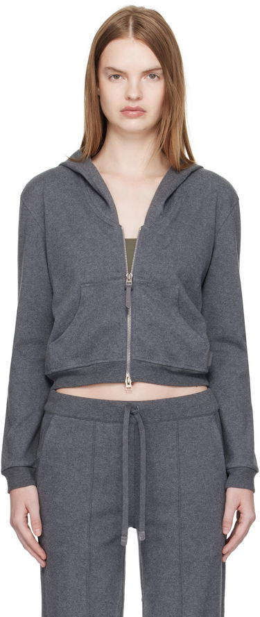 Суитчър Tom Ford TOM FORD Peachy Hand Cotton Jersey Zip-Up Hoodie Сиво | FLJ067-JEX173, 0
