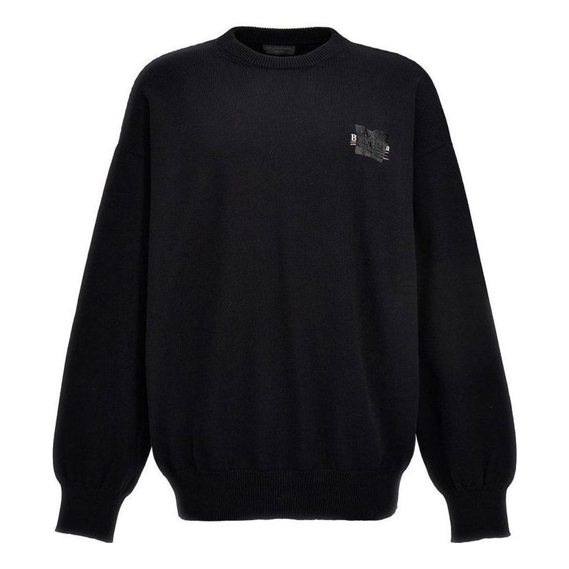 Пуловер Balenciaga Gaffer Oversized Sweatshirt Черно | 719158T32631000