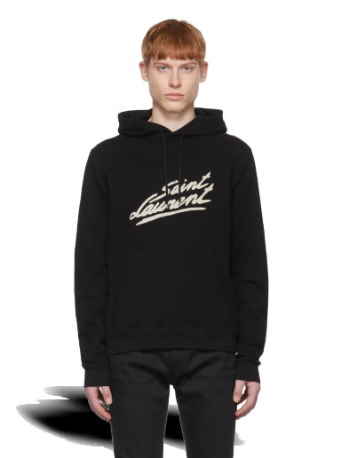 Суитчър Saint Laurent Felt Logo Hoodie Черно | 677263YBVB2