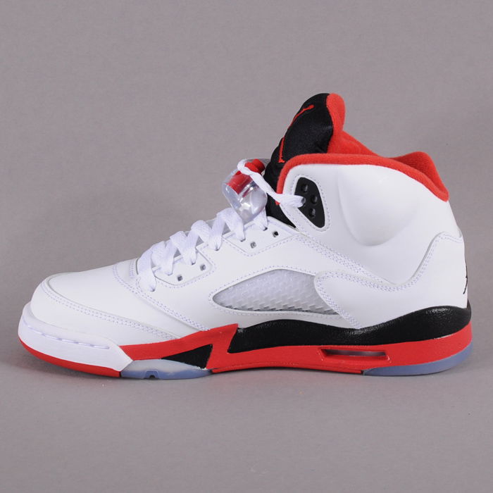 Кецове и обувки Jordan Air Jordan 5 Retro ''Fire Red Black Tongue'' 2013 GS Бяло | 440888 120, 0