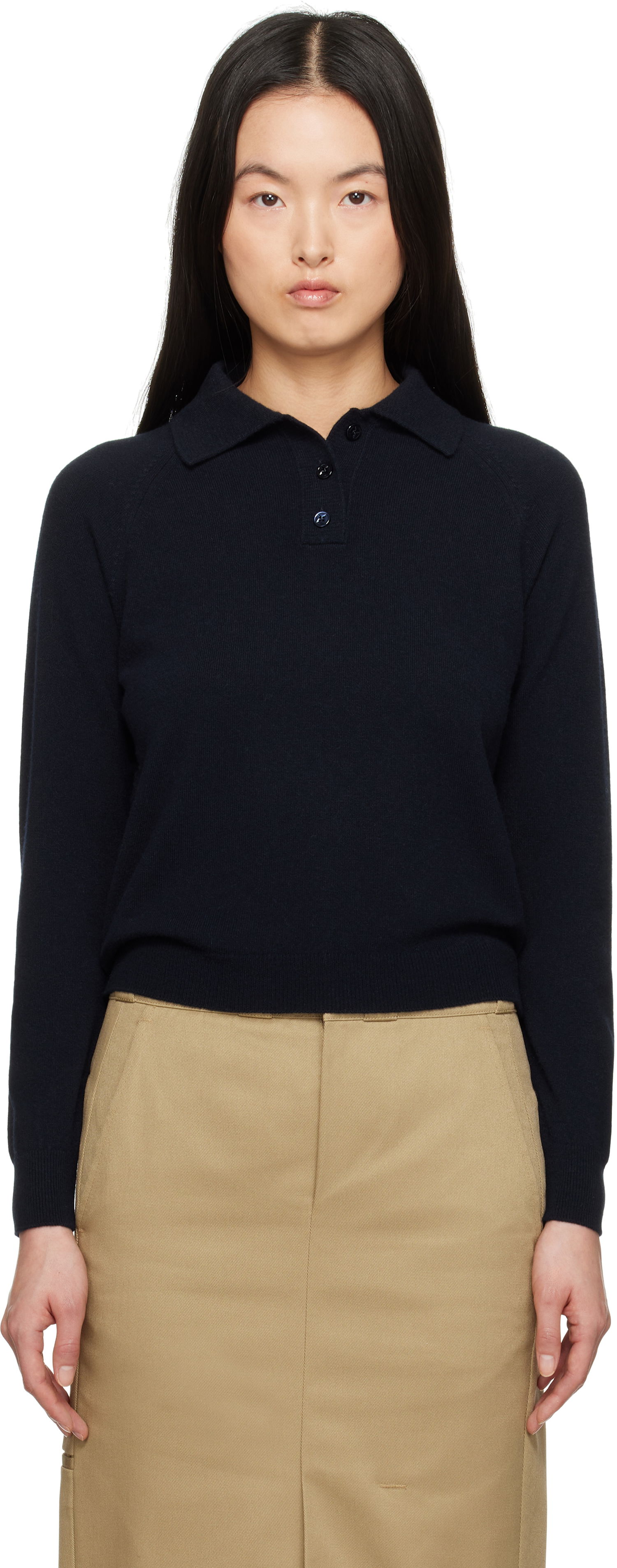 Пуловер Maison Margiela Maison Margiela Wool Polo Shirt Тъмно синьо | S51GL0053 M13090, 0