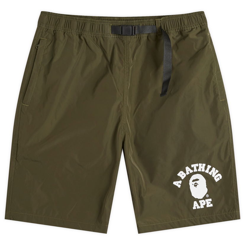 Къси панталони BAPE A Bathing Ape Men's College Beach Shorts in Olive, Size Large | END. Clothing Зелено | 001SPK301005M-OLV