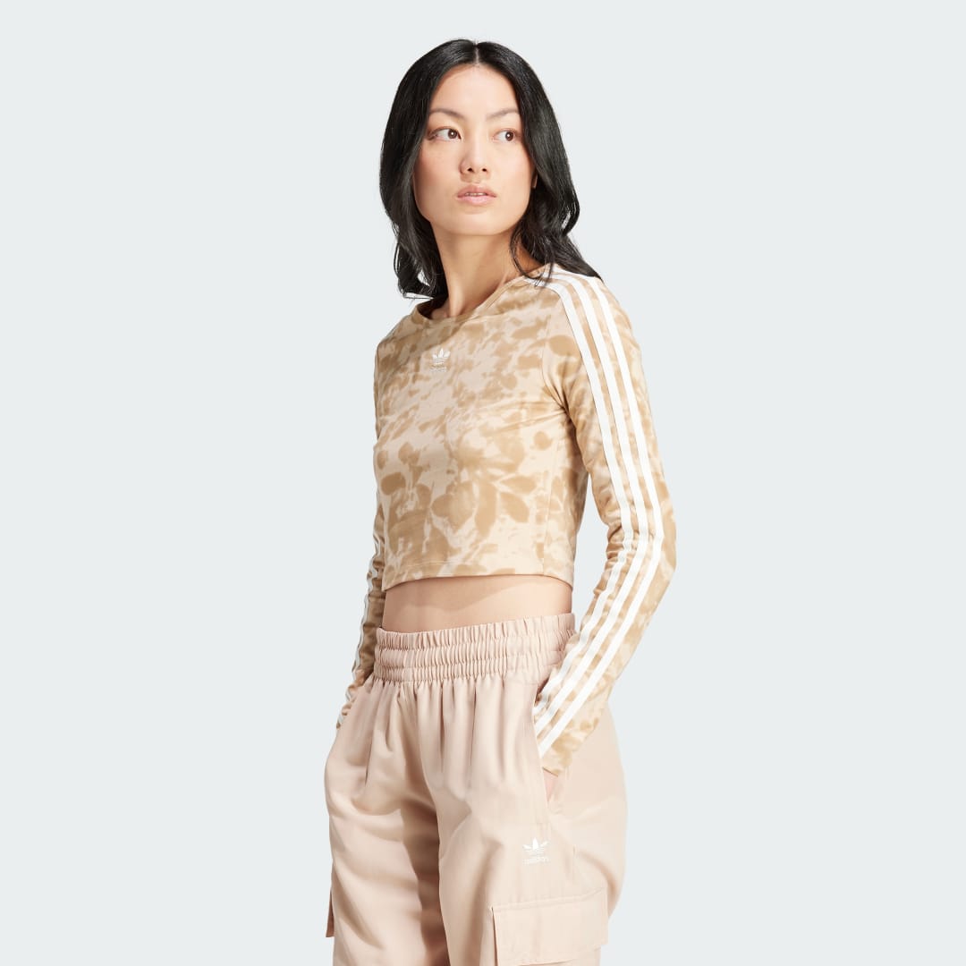 Тениска adidas Originals top 3-Stripes Бежово | IY0780, 0
