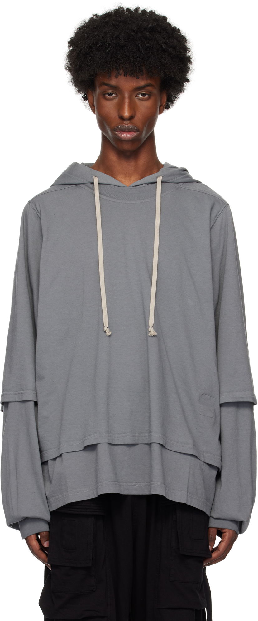 Суитчър Rick Owens Hustler Hoodie Сиво | DU02D2281 RN