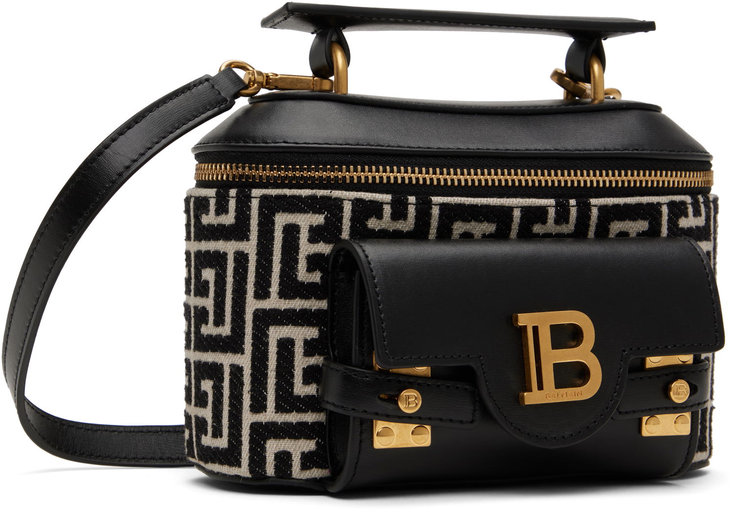 Дамска чанта Balmain Balmain B-Buzz Monogram Vanity Bag Черно | EN1BH952TJGH, 1