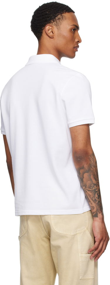 Поло тениска Moncler Moncler Logo Patch Cotton Piquet Polo Бяло | K20918A0001484556, 2
