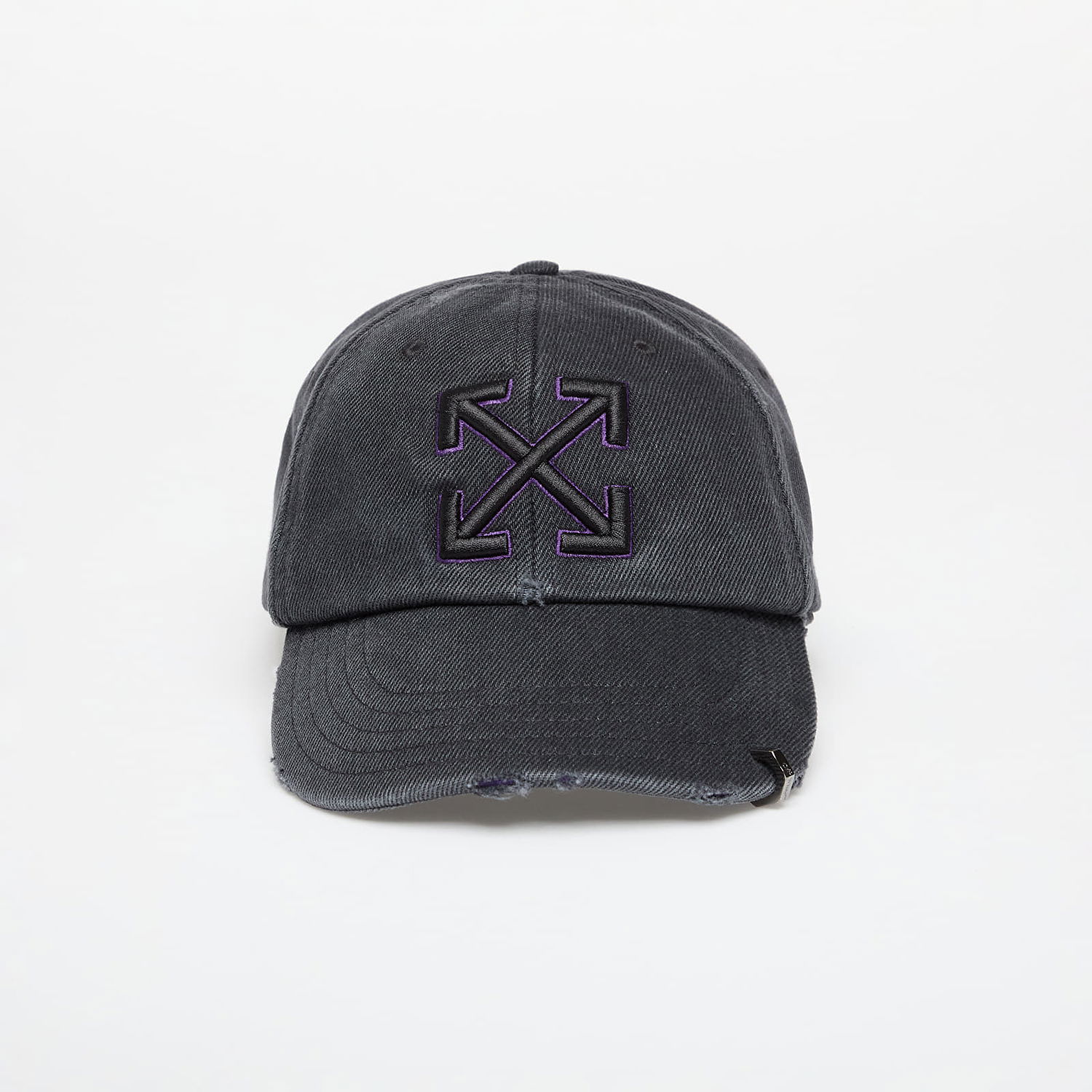 Шапка с козирка Off-White Off-White Distressed Denim Baseball Cap Сиво | OMLA049S25DEN0021049, 0