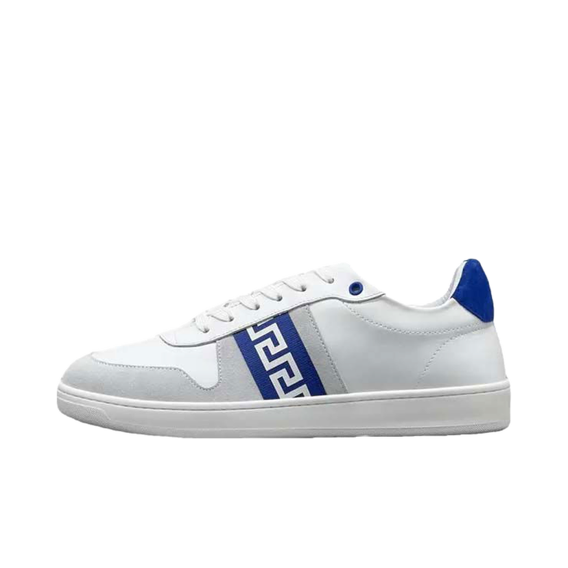 Кецове и обувки Versace Leather Low Top Sneaker White Grey Blue Сиво | 1011938 1A08931 2W870