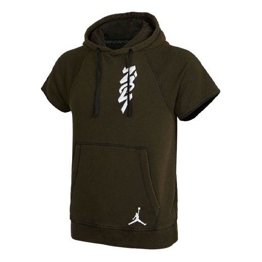 Суитчър Jordan Jordan Dri-FIT Zion Embroidered Short Sleeve Hoodie Зелено | DA9843-010