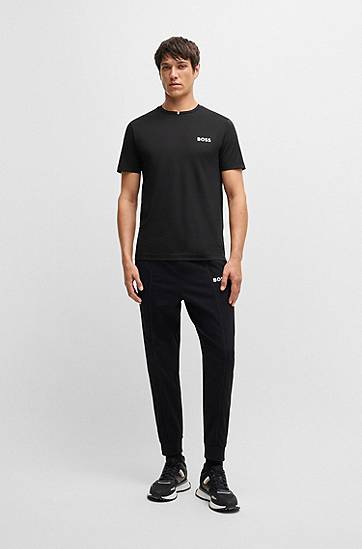 Тениска BOSS Moisture-Wicking Active Piqué Tee Черно | 50533794, 1