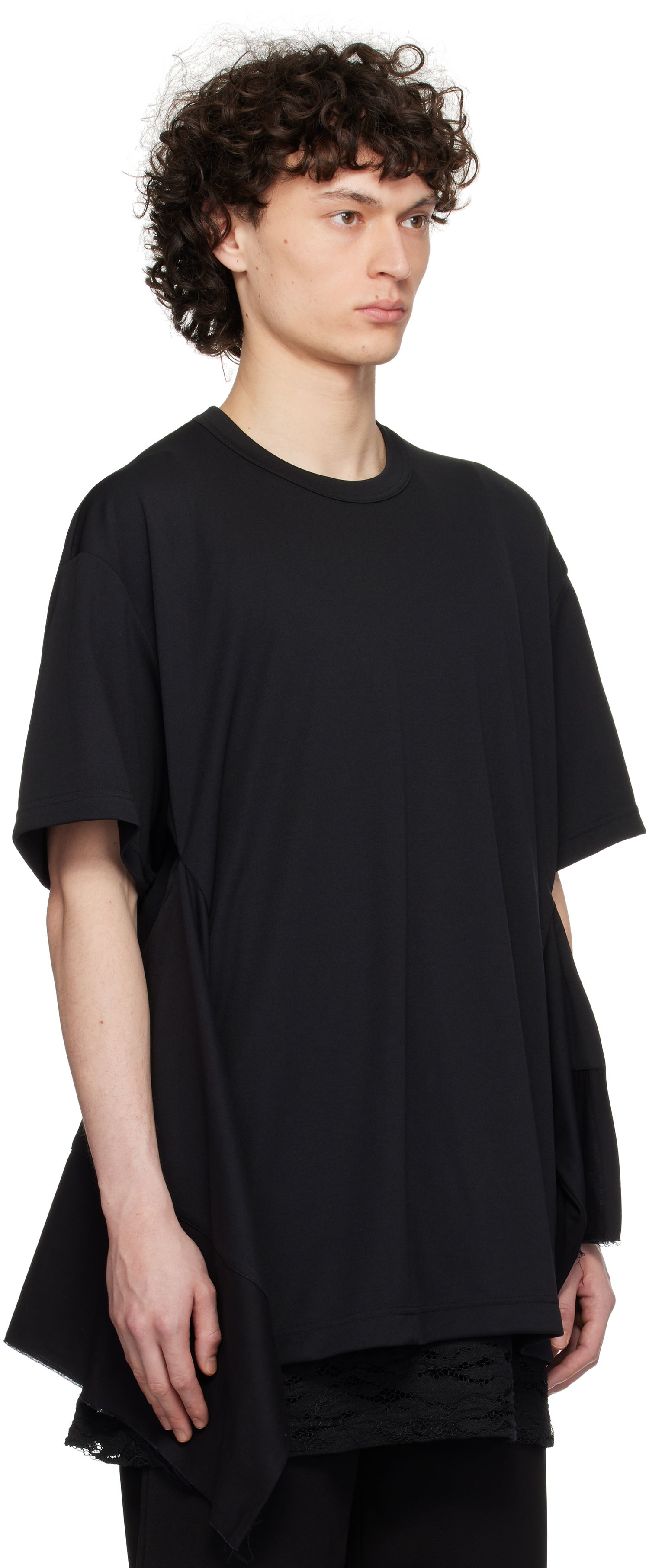 Тениска Comme des Garçons Homme Plus Polyester Piqué T-Shirt Черно | PO-T020-051, 1