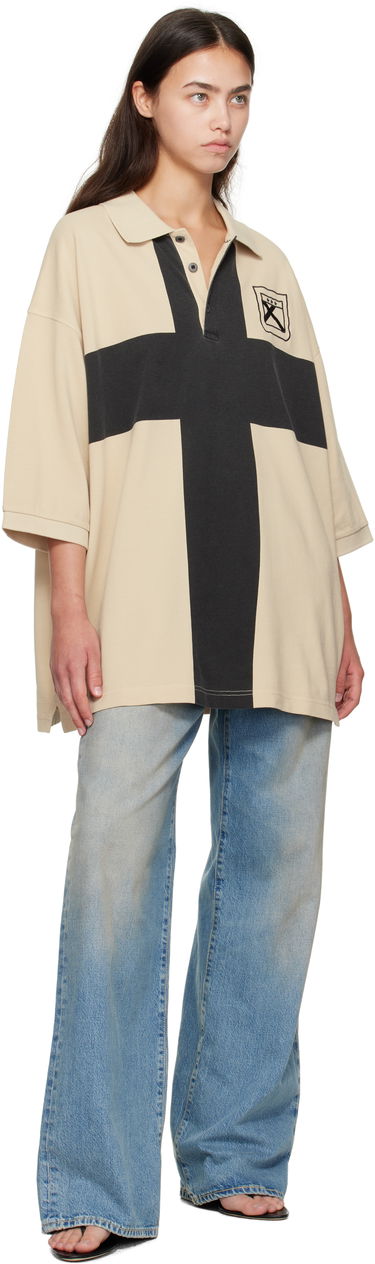 Поло тениска 032C 032c Fainting Cross Oversized Polo Бежово | F25-URC-0459-550-W, 3