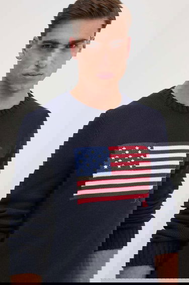 Пуловер Polo by Ralph Lauren Cotton Crew Neck American Flag Sweater Тъмно синьо | 710718281, 3