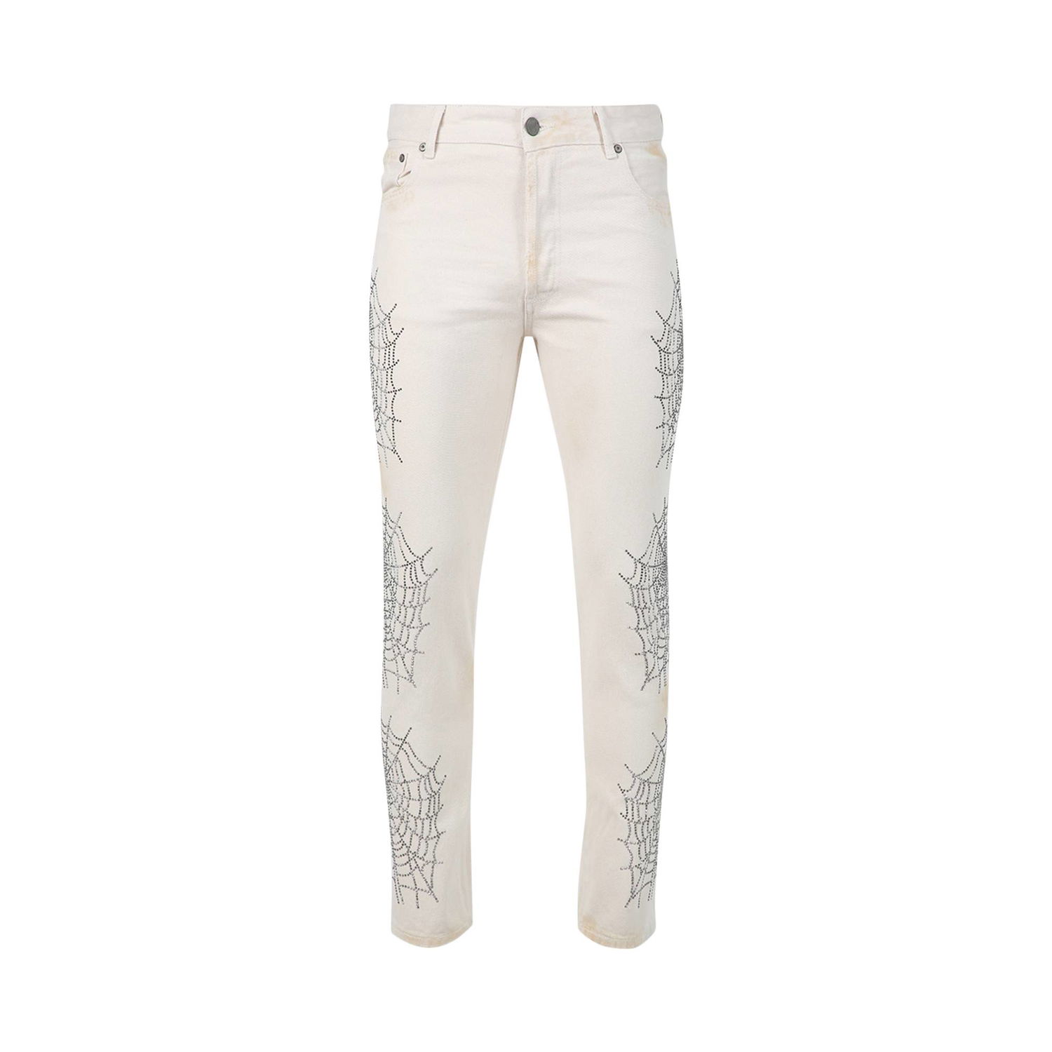 Дънки Palm Angels Spider Regular 5 Pockets Pants Бяло | PMYA012F22DEN0080372, 1