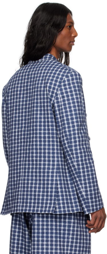 Яке ERL ERL Check Double-Breasted Blazer Синьо | ERL10J038, 2
