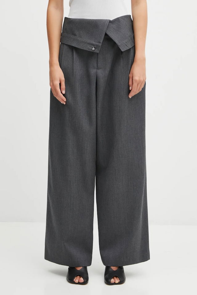 JW Anderson Fold Over High Waist Wide Leg Trousers