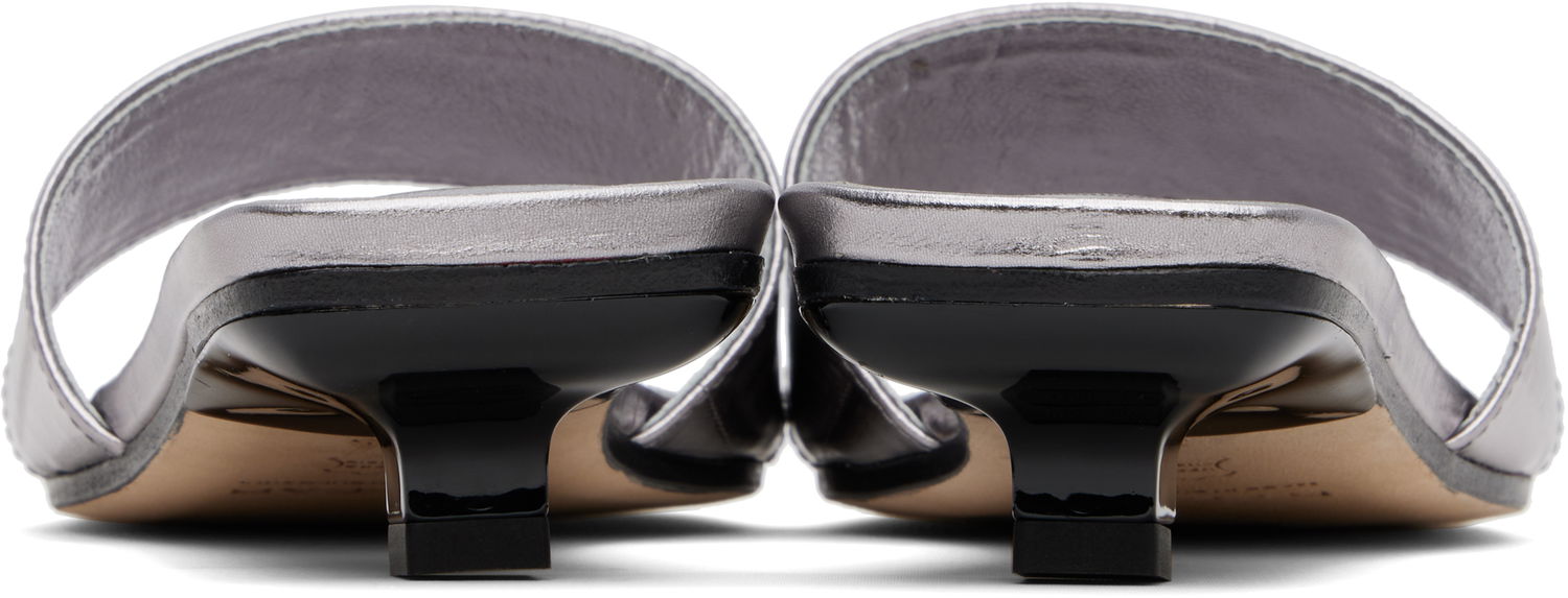 Аксесоари BY FAR BY FAR Ceni Eel Embossed Metallic Leather Heeled Sandals Металик | MWFHO014CL035ME032PL, 1